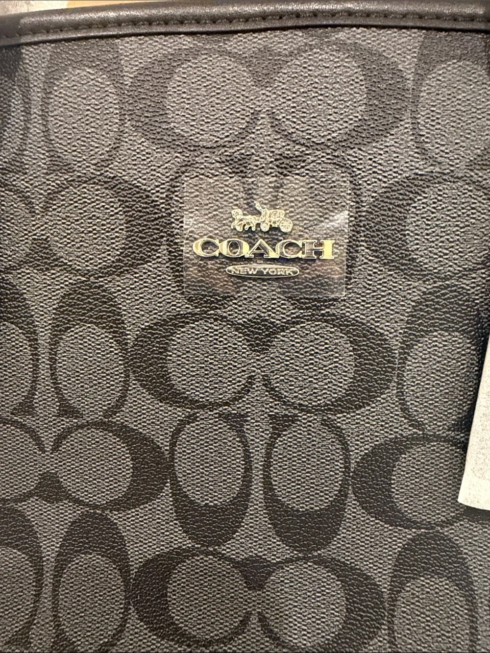 COACH Charcoal/Black Signature Canvas Tote